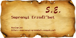 Seprenyi Erzsébet névjegykártya